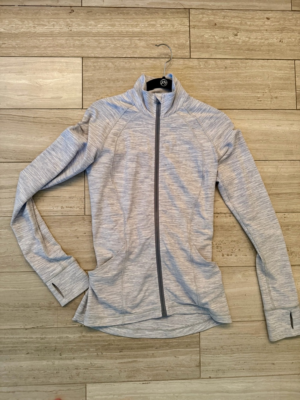 lululemon athletica Heathered Light Gray Full-Zip Utility Jacket